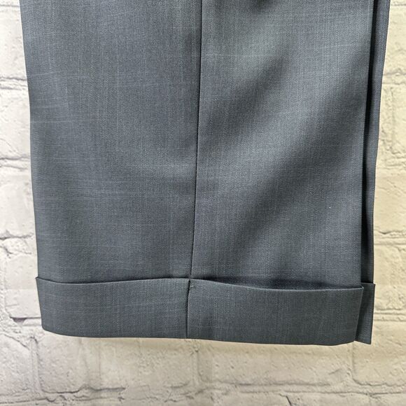 Savane Mens Stretch Crosshatch‎ Charcoal 34W / 29L Pleated Pants NWT - Picture 4 of 8
